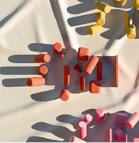 Сенки на ръце, създадени с 3D форми