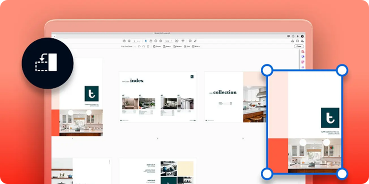 лаптоп, показващ sales deck, отворен в Acrobat