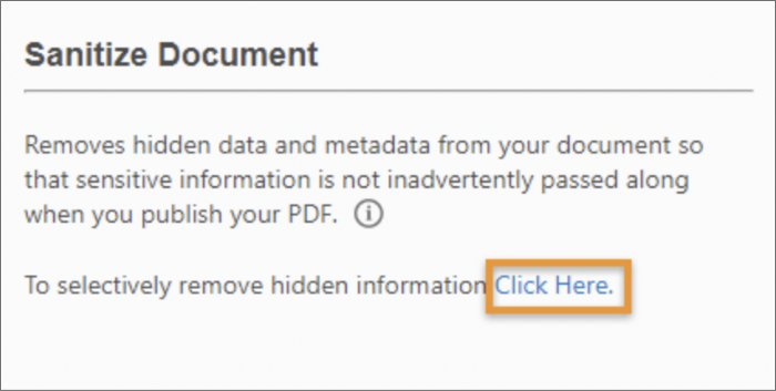 Limpar o PDF ativando o botão de alternância.