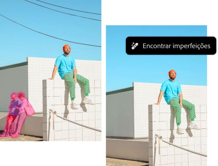 Recurso Remover distração com a IA do Photoshop