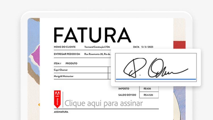 Preencha formulários e adicione assinaturas.