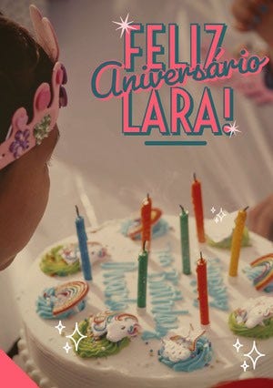 unicorn birthday cake birthday cards Cartão de aniversário