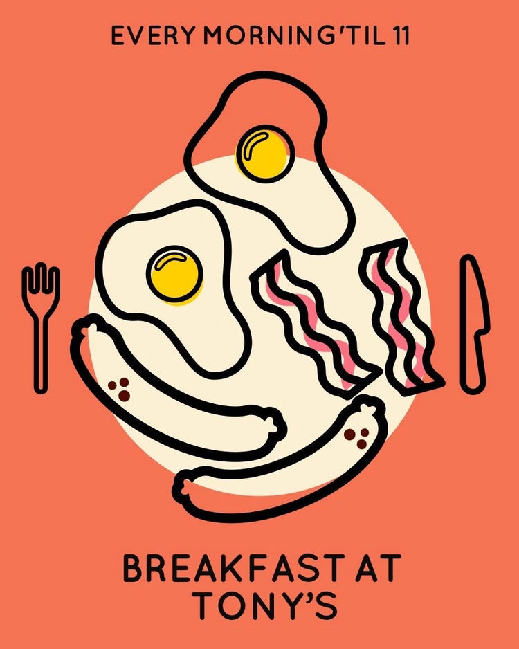 Orange Breakfast Restaurant Instagram Ad