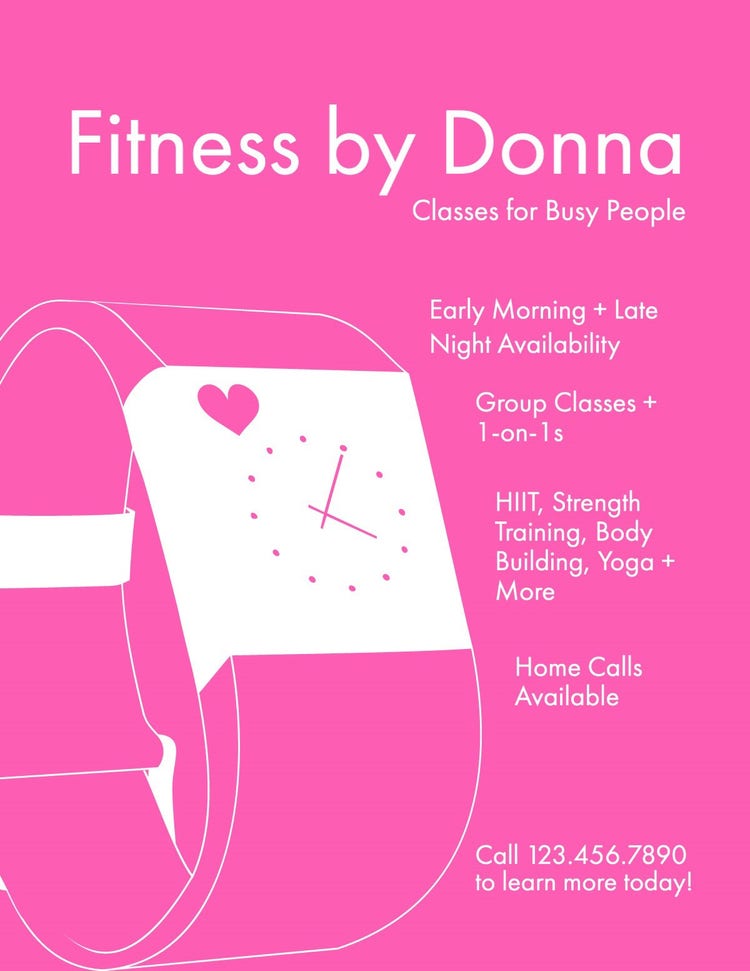 Pink Minimal Personal Trainer Flyer