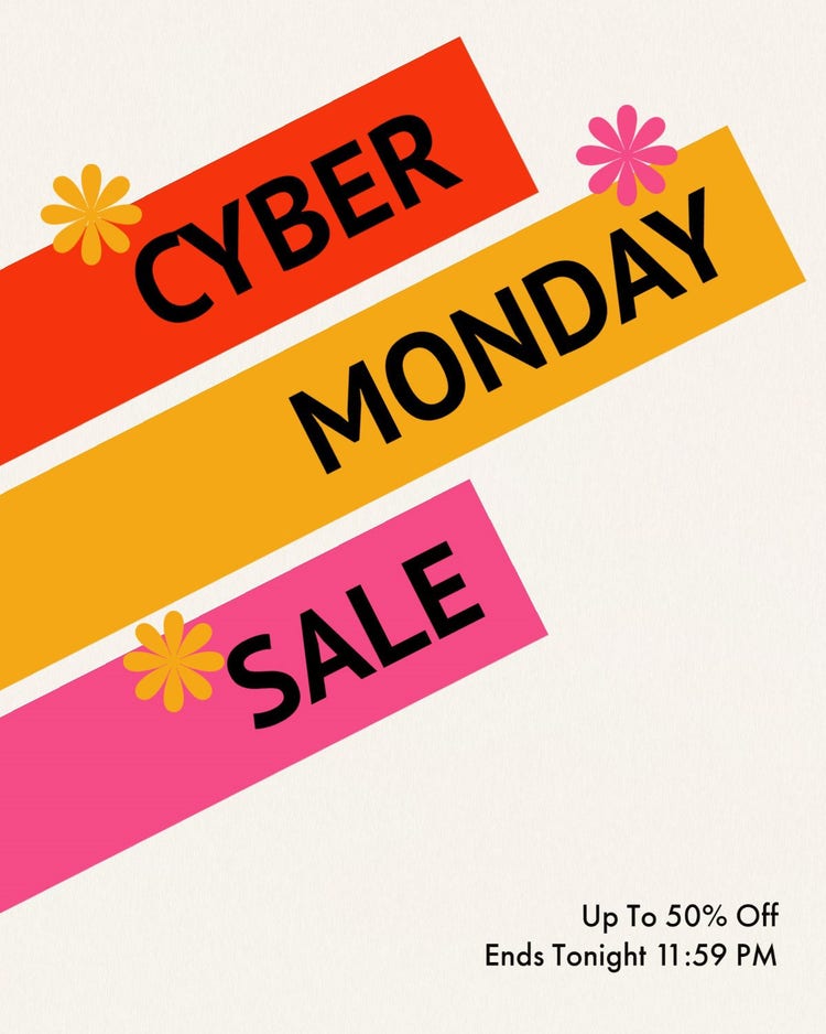 Beige, Red, Yellow & Pink Cyber Monday Instagram Feed Ad