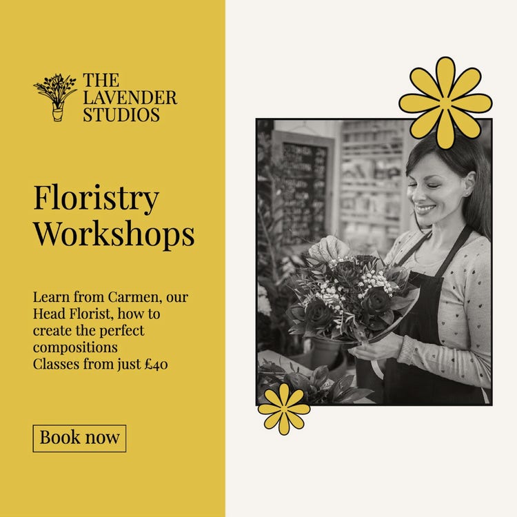 Yellow & Cream Floristry Workshop Facebook Ad