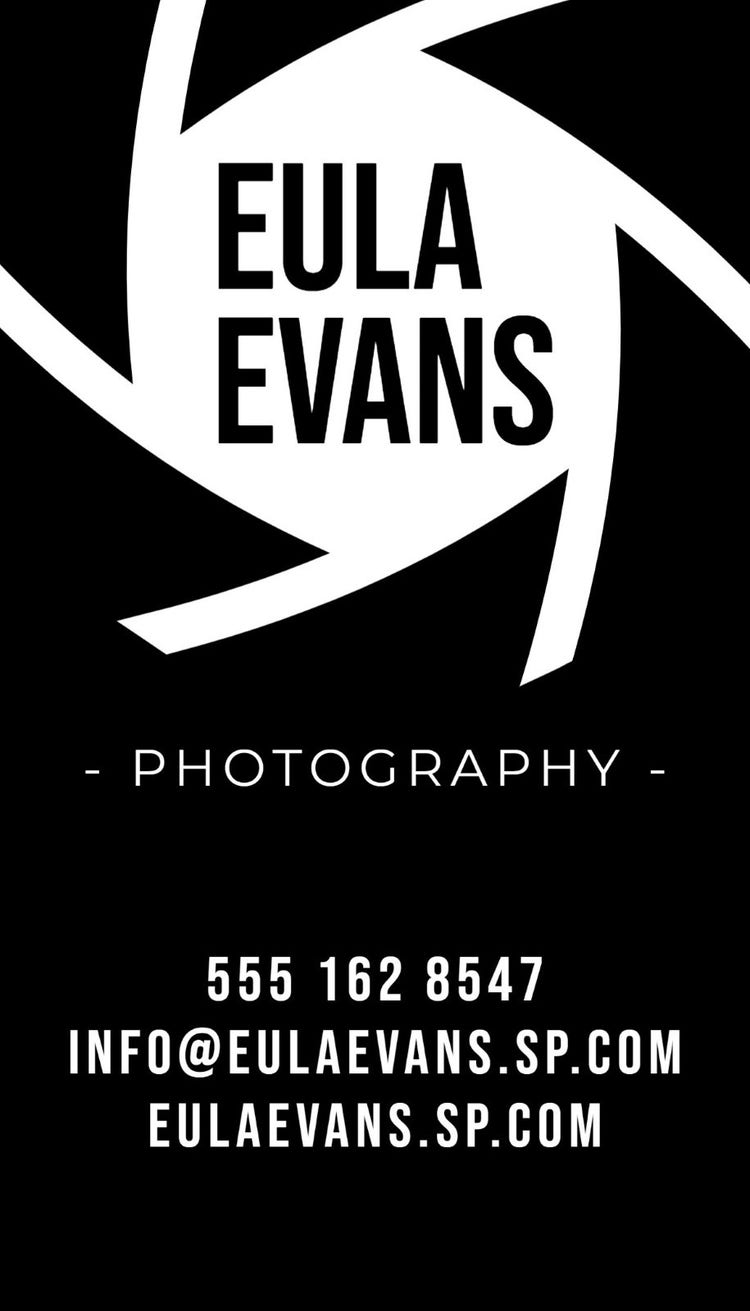 Black & White Photographer Vertical Business Card