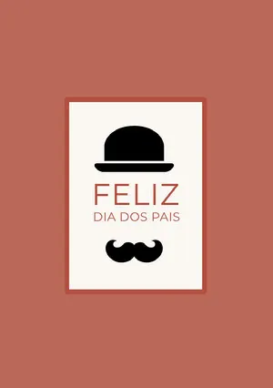 top hat and mustache Father’s Day cards Cartão eletrônico