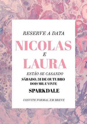 pinkish purple marble textured wedding invitations  Cartão eletrônico