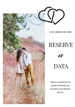 romantic couple photo save the date card  Reserve a data