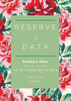 floral patterned save the date card Reserve a data