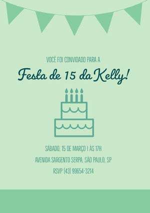 Festa de 15 da Kelly! Convite de aniversário