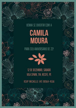 Camila Moura Convite de aniversário