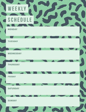Green and Blue Personal Weekly Planner with Pattern Agenda