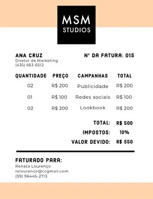 advertising studio invoice  Fatura