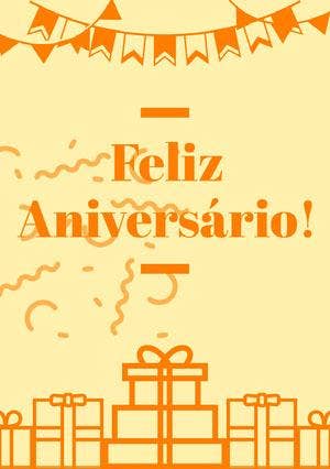 light yellow and orange birthday cards Cartão de aniversário