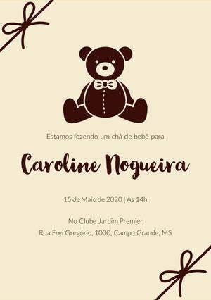 teddy bear baby shower invitations Convite para chá de bebê