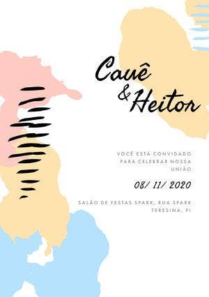 abstract art wedding invitations Convite de casamento
