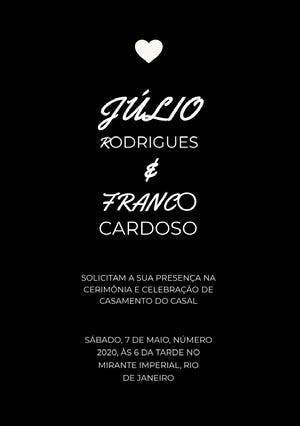 black and white wedding cards Convite de casamento