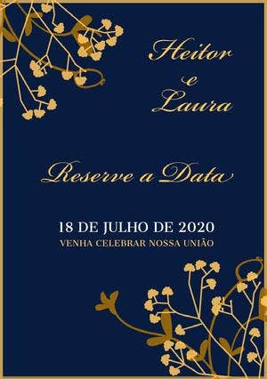 blue and gold wedding invitations Convite de casamento