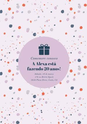 A Alexa está <BR>fazendo 20 anos! Convite de aniversário