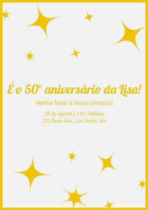 É o 50º aniversário da Lisa! Folheto de festa