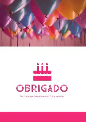 birthday balloons thank you cards  Cartão de agradecimento
