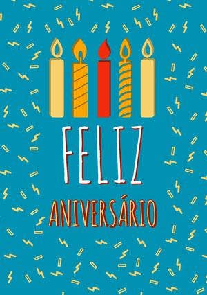 confetti and candles birthday cards  Cartão de aniversário