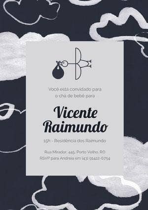 baby stork baby shower invitations Convite para chá de bebê
