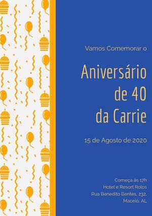 Aniversário <BR>de 40 <BR>da Carrie  Folheto de festa