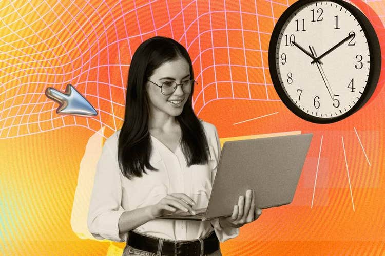 A person holding a computer AI-generated content may be incorrect.