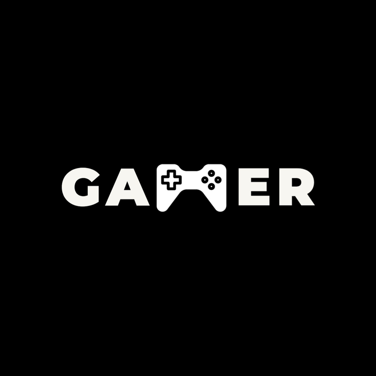 Gamer logo written in the font Montserrat where the m is a video game controller