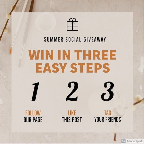 Content creator: Win in three easy steps graphic for a summer social giveaway
