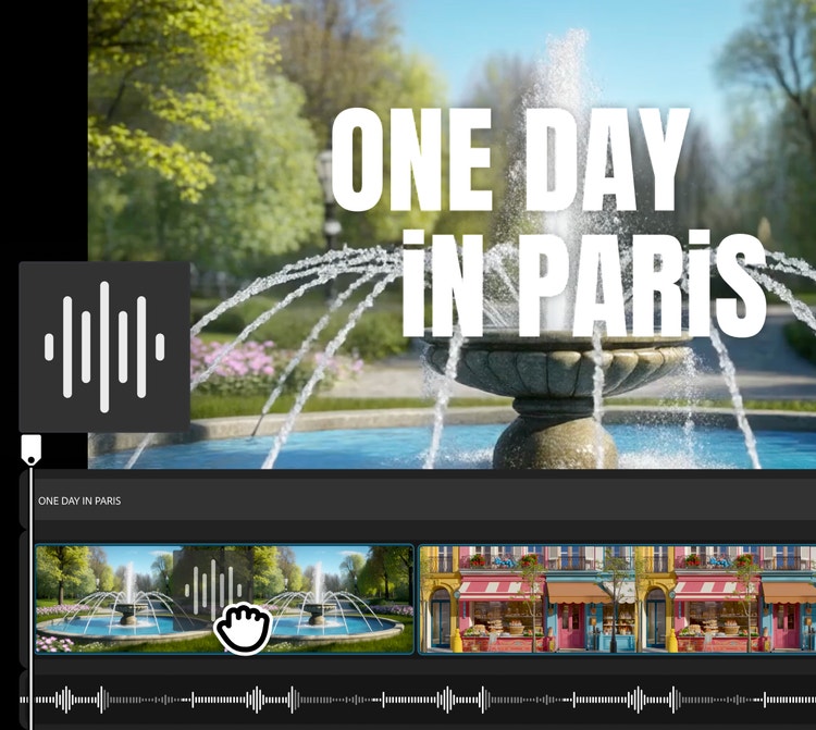 https://main--da-cc--adobecom.aem.page/cc-shared/assets/products/firefly/features/ai-video-editor/media_1c442ae396e61313e1a5eefffd72870ed504d7dad.mp4#_autoplay|Linha do tempo do editor de vídeo por IA do Firefly exibindo uma fonte em Paris, com uma sobreposição de texto e um ícone de forma de onda de áudio.