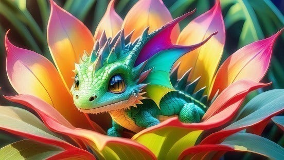 https://firefly.adobe.com/inspire/images?ff_channel=adobe_com&ff_campaign=ffly_homepage&ff_source=firefly_seo | An image of small bright green dragon generated by Text to Image in Firefly