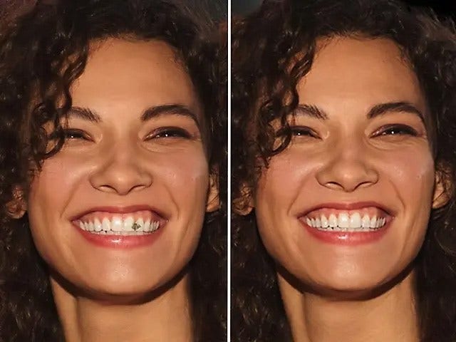 Before and after images using Spot Healing Brush techniques.