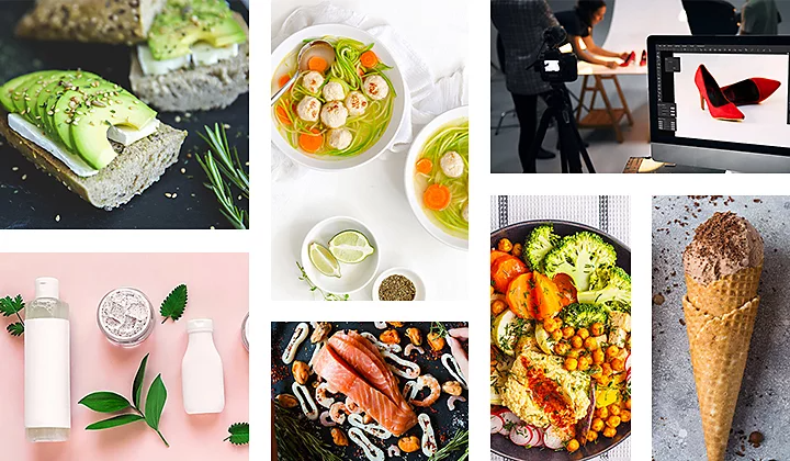 Collage de différents types de photos lifestyle