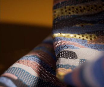 Rendu 3D d'un tissu multicolore