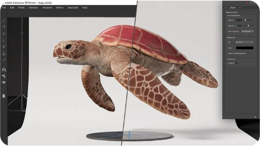 Rendu 3D d'une tortue de mer