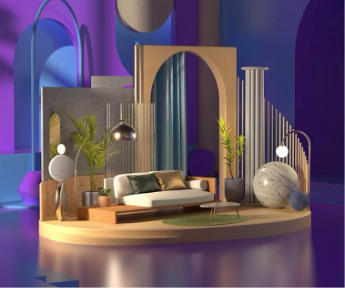 Modèle 3D d'un salon