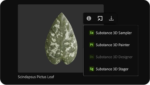 Fluidité de transfert des ressources vers l'application Substance 3D