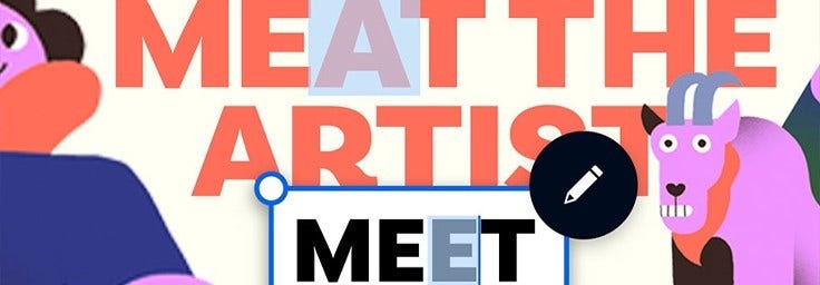 Illustration of a purple goat, Picture