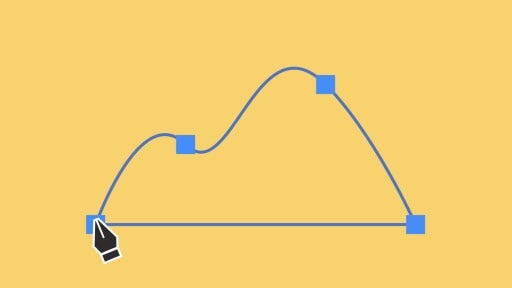 Drawing of a curved illustration created with the pen tool