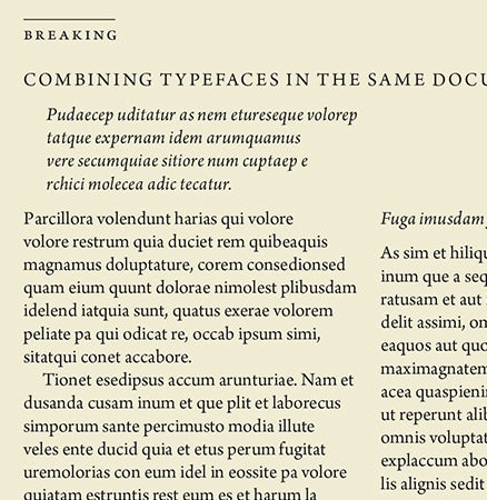 Articolo di rivista scritto in serif o sans serif