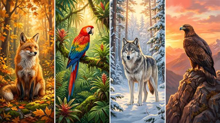 Volpe generata dall’IA in armatura da cavaliere in una foresta incantata da libro di fiabe