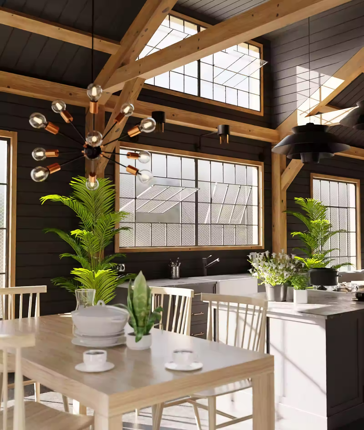 3d architectural model of dining room