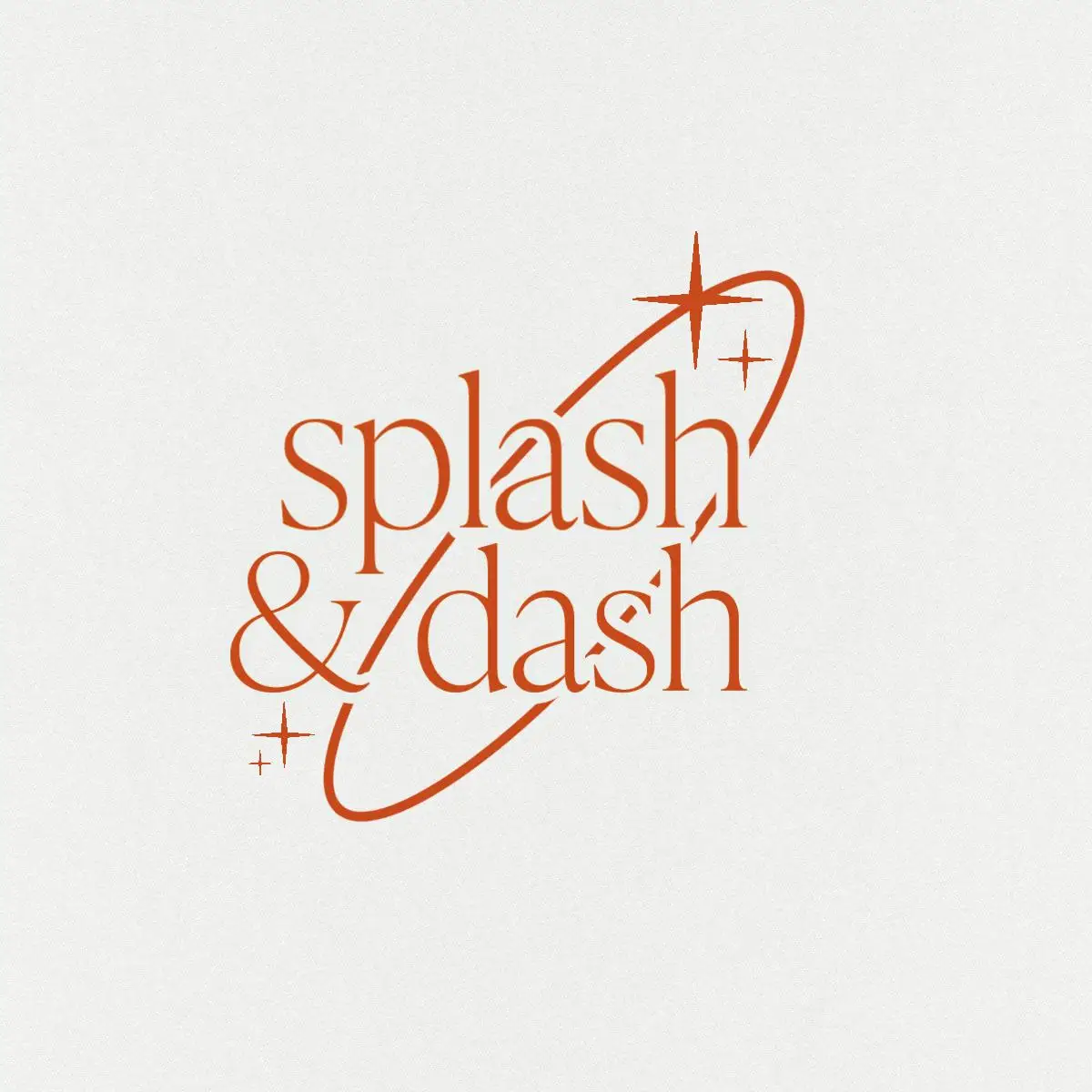 Red And Beige Splash And Dash Sparkles Logo 