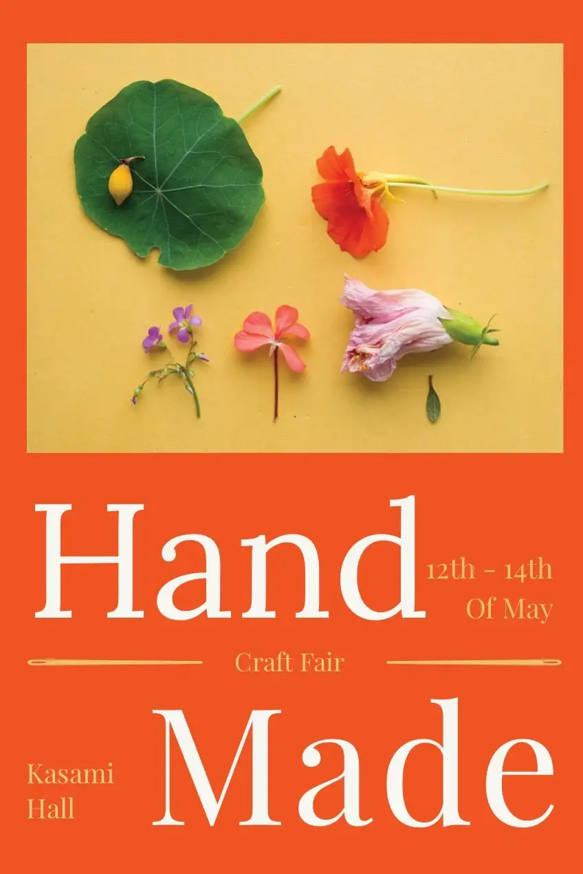 Orange Floral Handmade Craft Fair Flyer