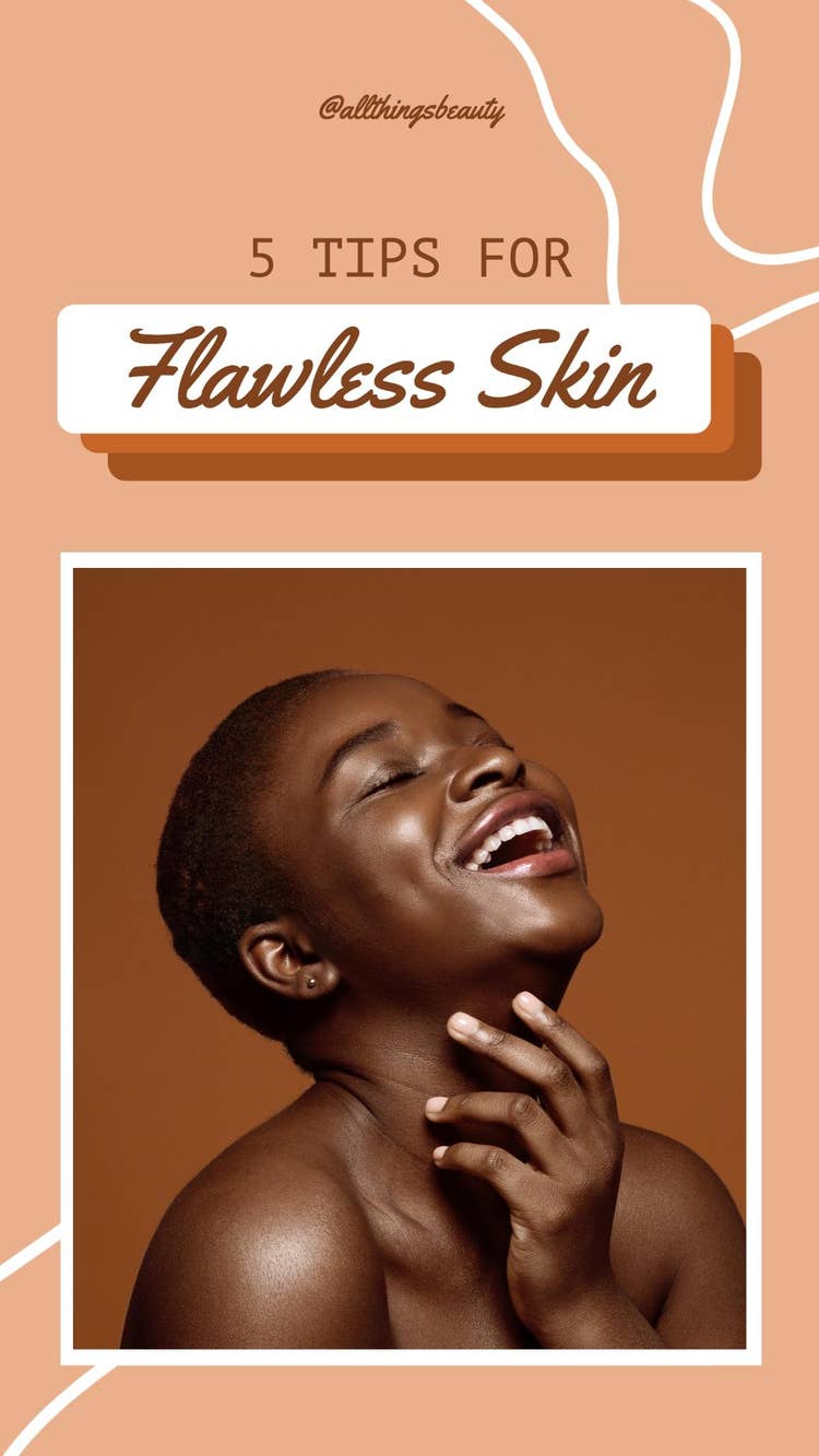 Brown white 5 tips for flawless skin Instagram story