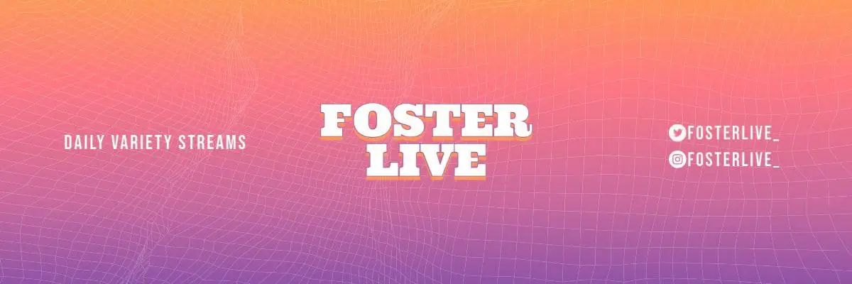 Purple Orange Gradient Foster Live Streams Twitch Banner